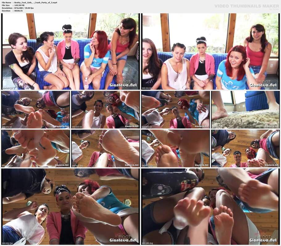 Bratty Foot Girls - Crush Party of 5