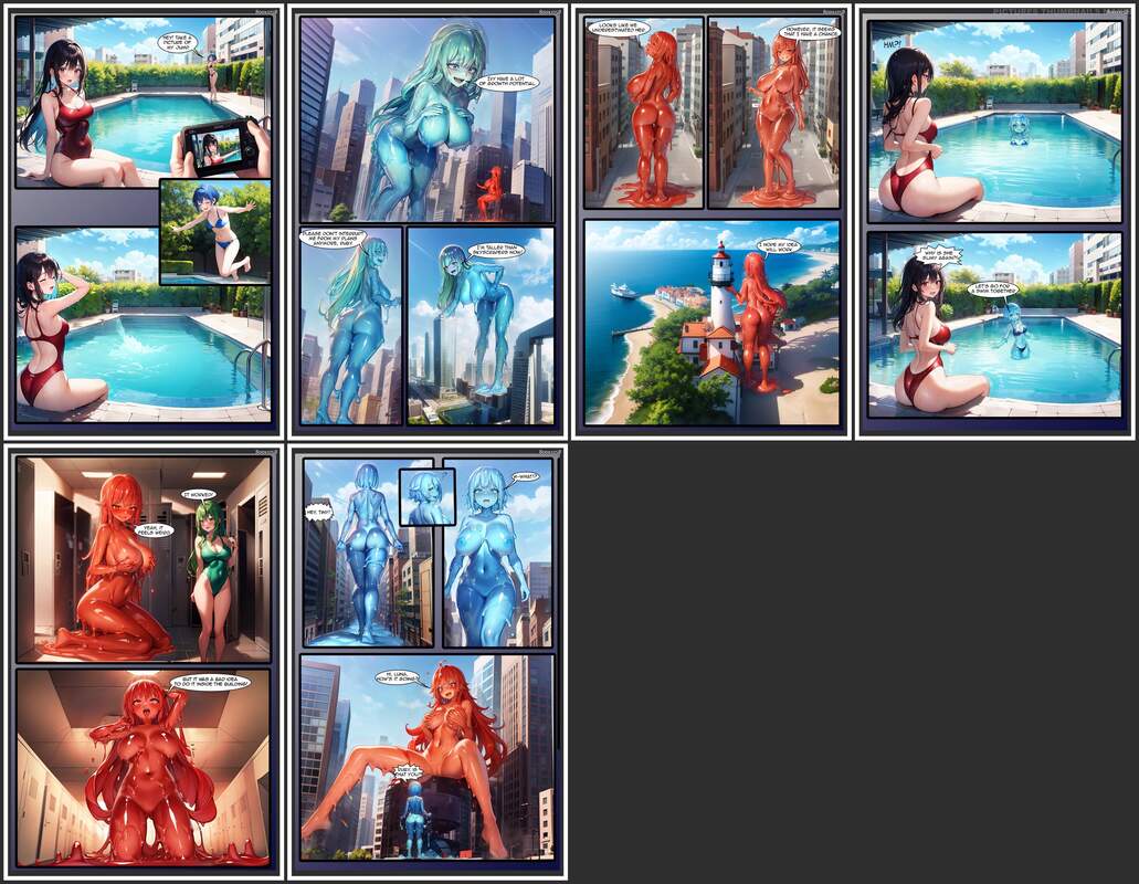 SlimyGalsy - Slimy pool party growth AI Generated