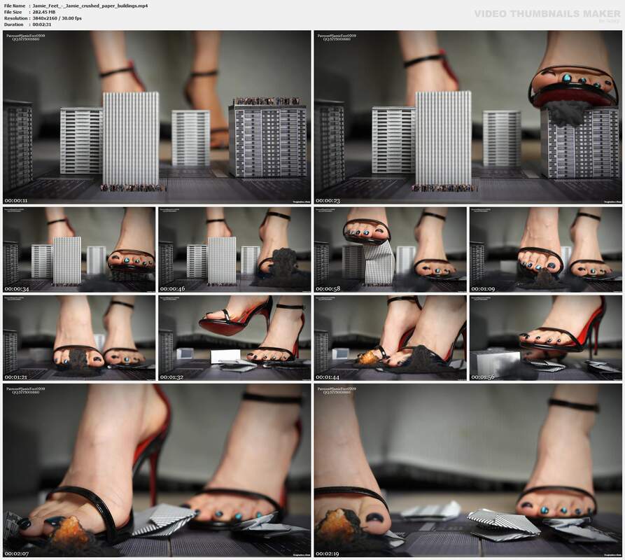 Jamie Feet - Jamie crushed paper buildings