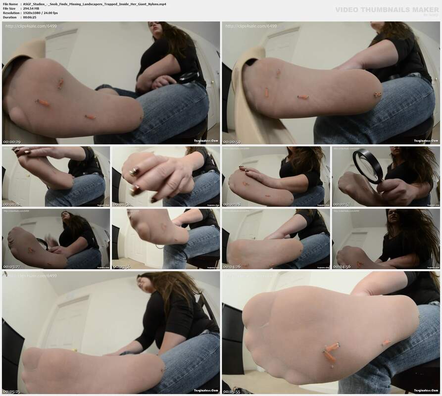 ASGF Studios - Snob Finds Missing Landscapers Trapped Inside Her Giant Nylons