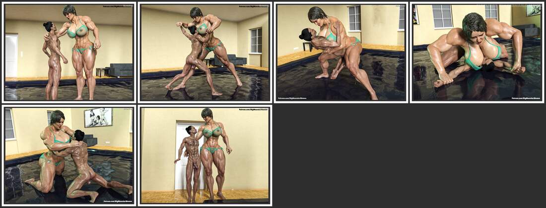 BigMuscularWomen - Mixed wrestling with my tall gf