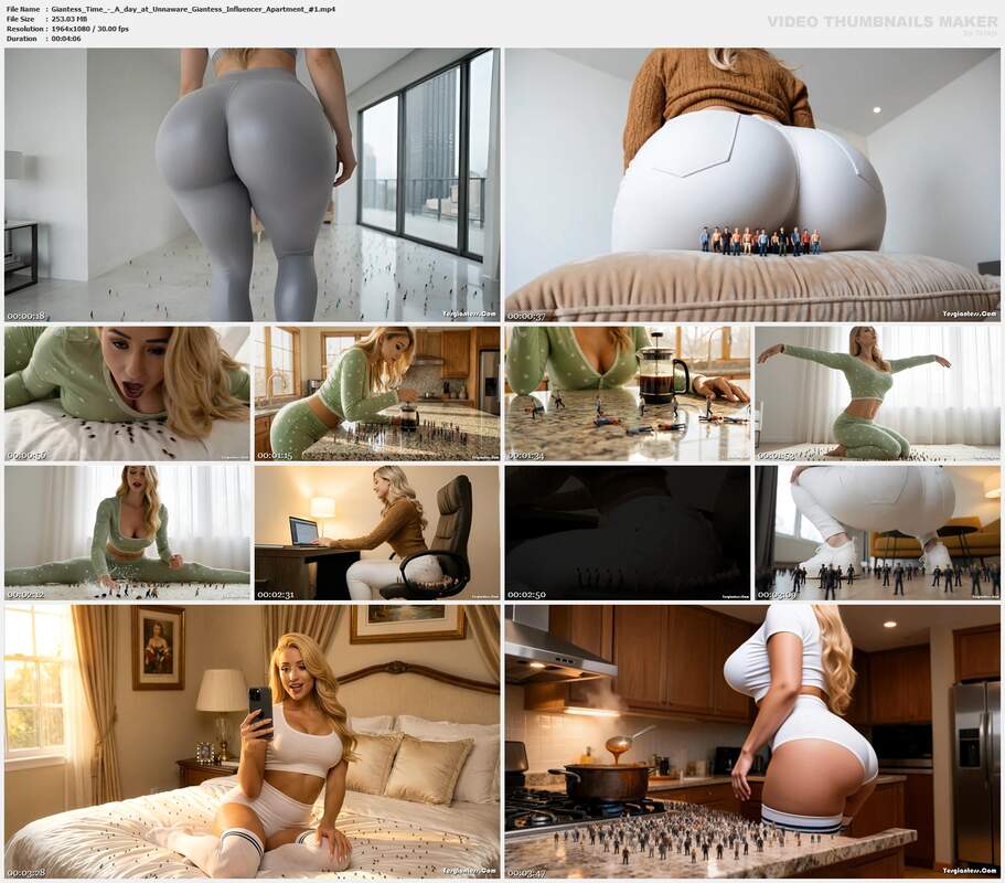 Giantess Time - A day at Unnaware Giantess Influencer Apartment 1