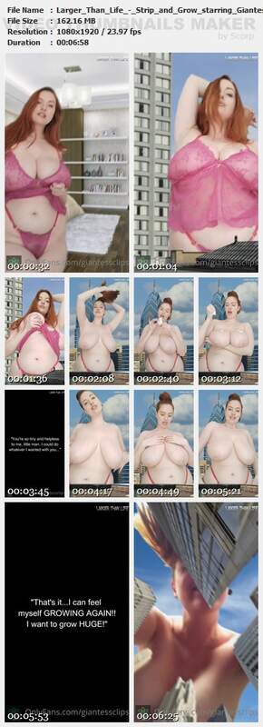 Larger Than Life - Strip and Grow starring Giantess Ginger