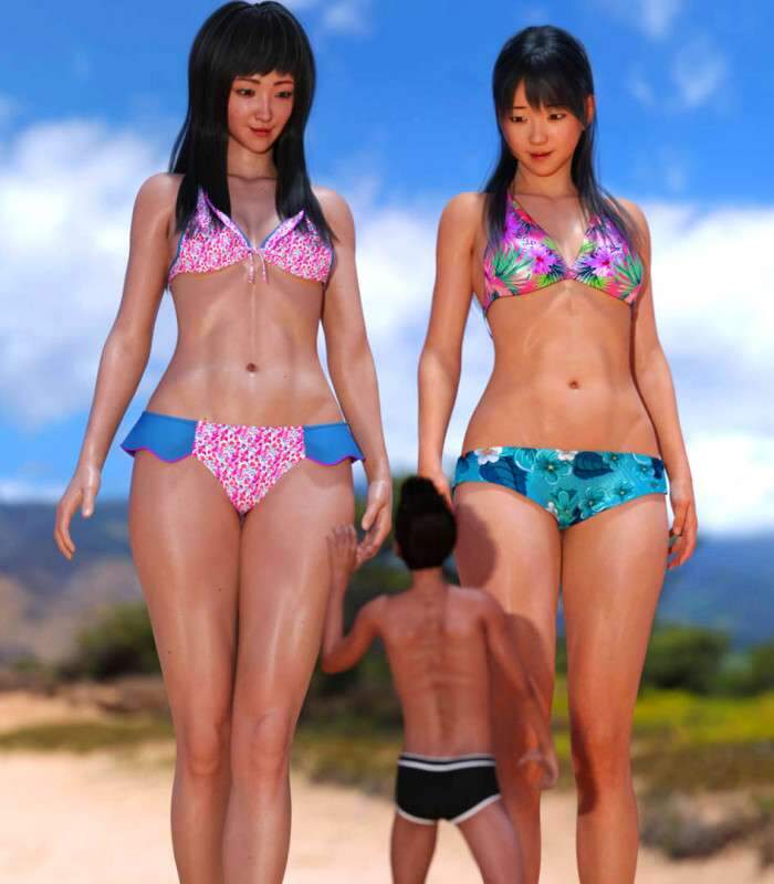 Yasu-Tsuyokute - A Man Picking Up Girls on the Beach