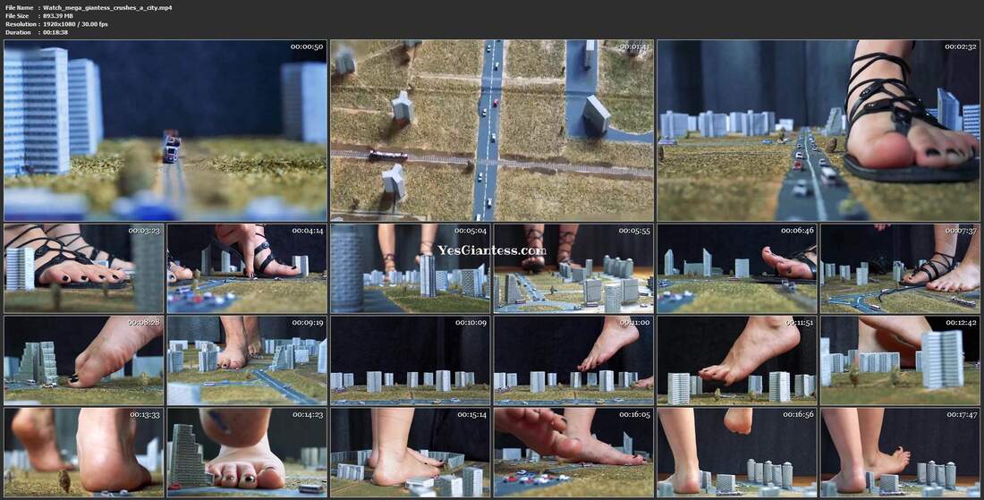 Watch mega giantess crushes a city